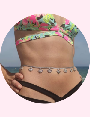 Accesorios para cintura de acero, waterproof, cadenas de cuerpo, tendencia verano, outfit festival, moda fiestas, complementos, handmade, luna en leo, barcelona.