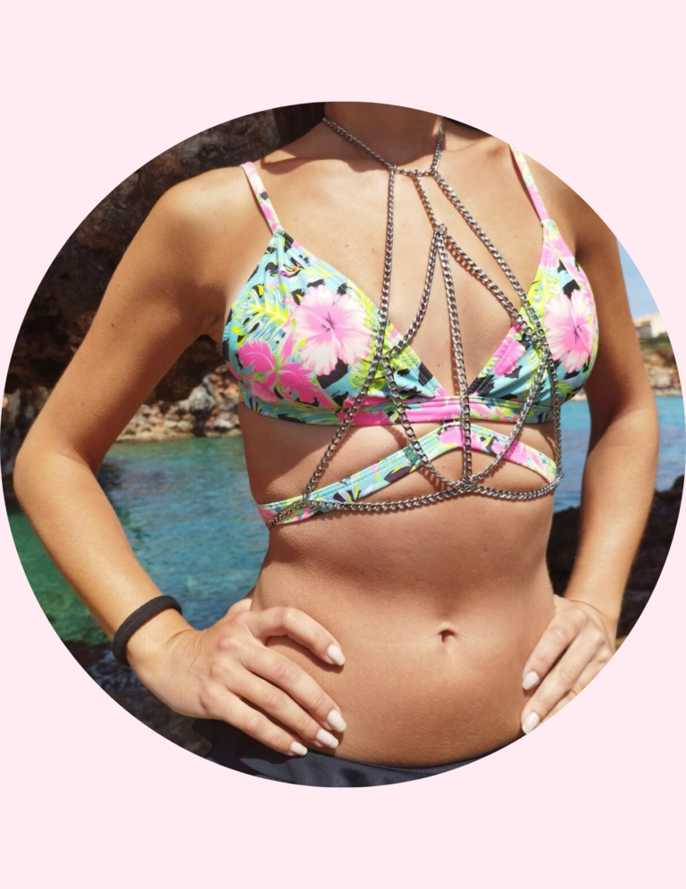 Accesorios de cadenas triangular para el cuerpo, pecho 2 luna en leo, barcelona
